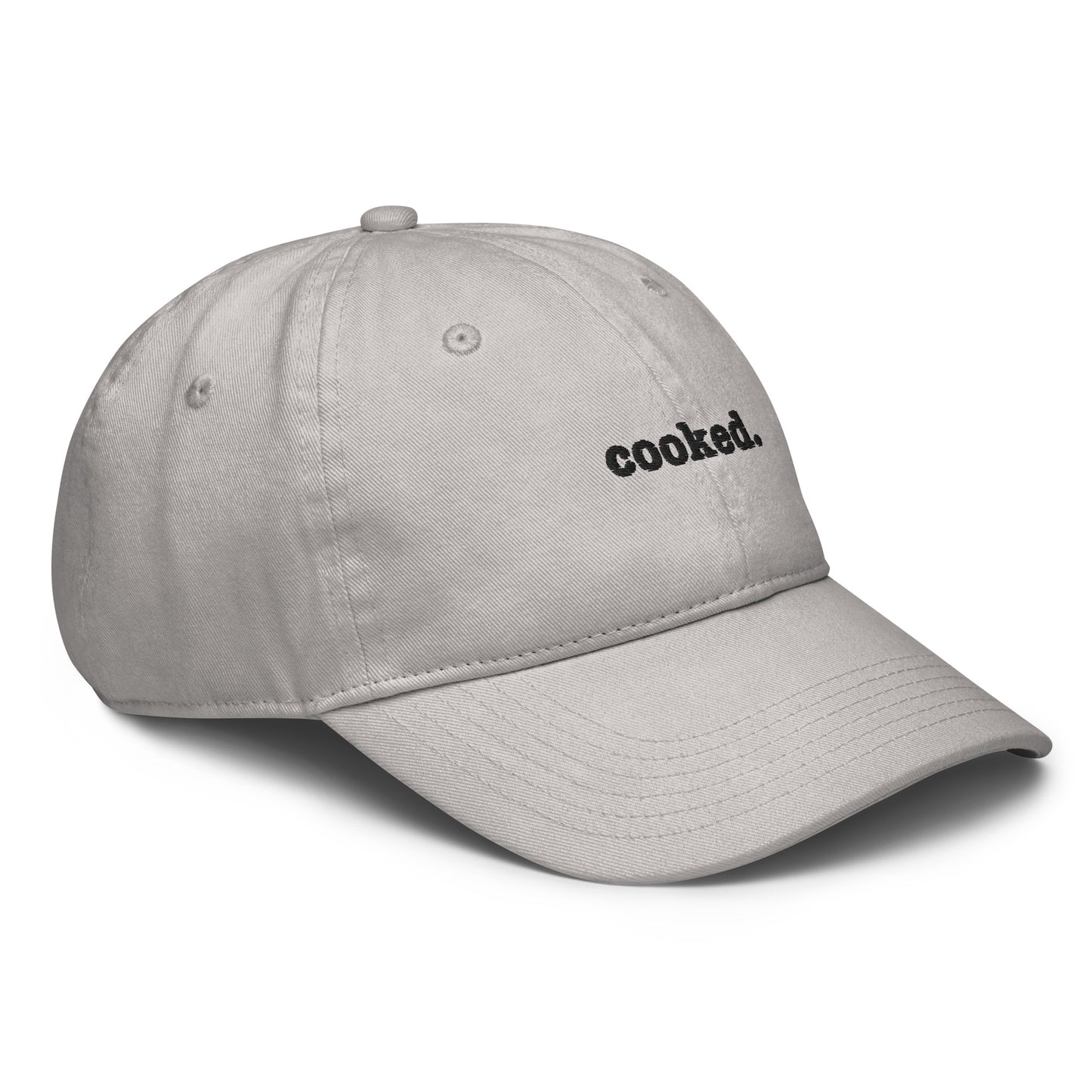 cooked (black text) Champion dad hat