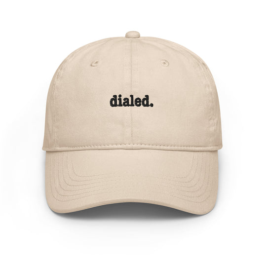 dialed (black text) Champion dad hat