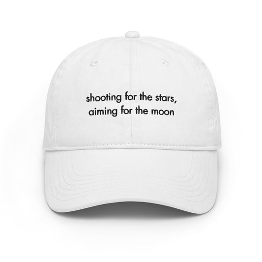 aiming for the moon (black text) Champion dad hat